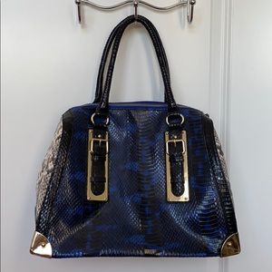 ALDO Snakeprint Purse Bag Blue Black